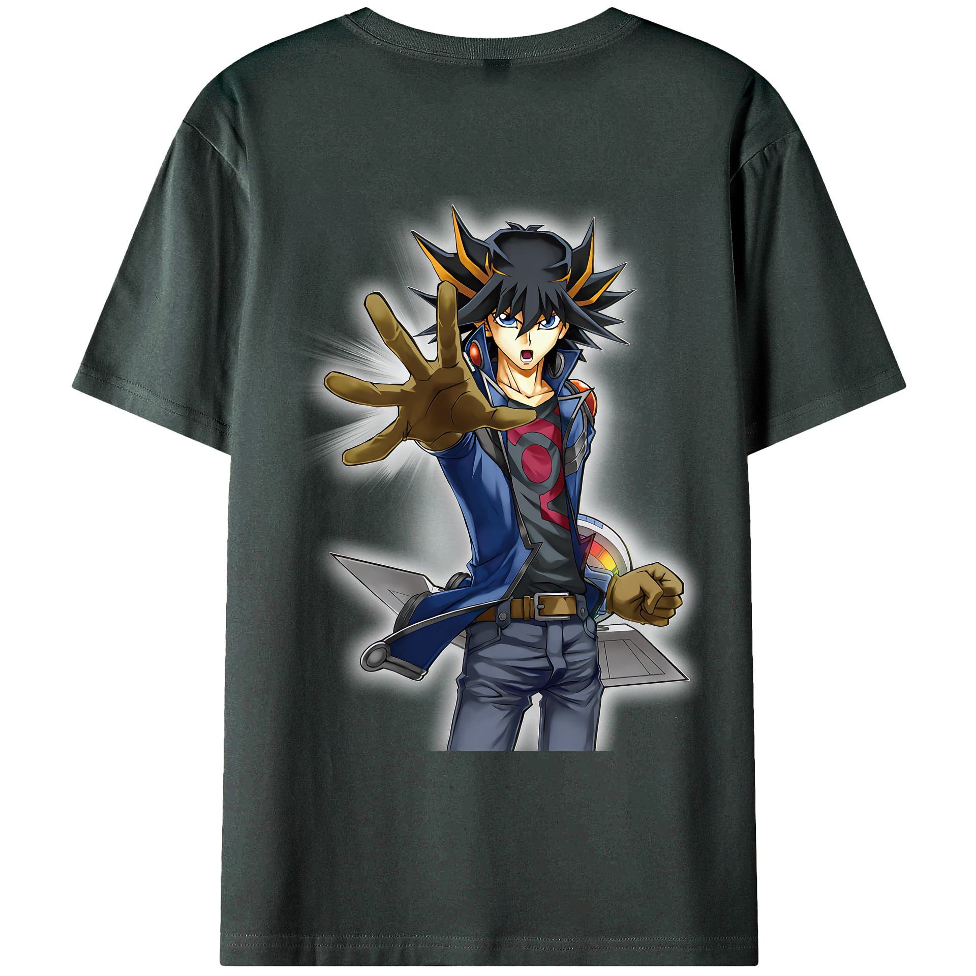 （画像用） 遊☆戯☆王 Yu-Gi-Oh! 綿100％ メンズ半袖Tシャツ（バックプリント） 通気性